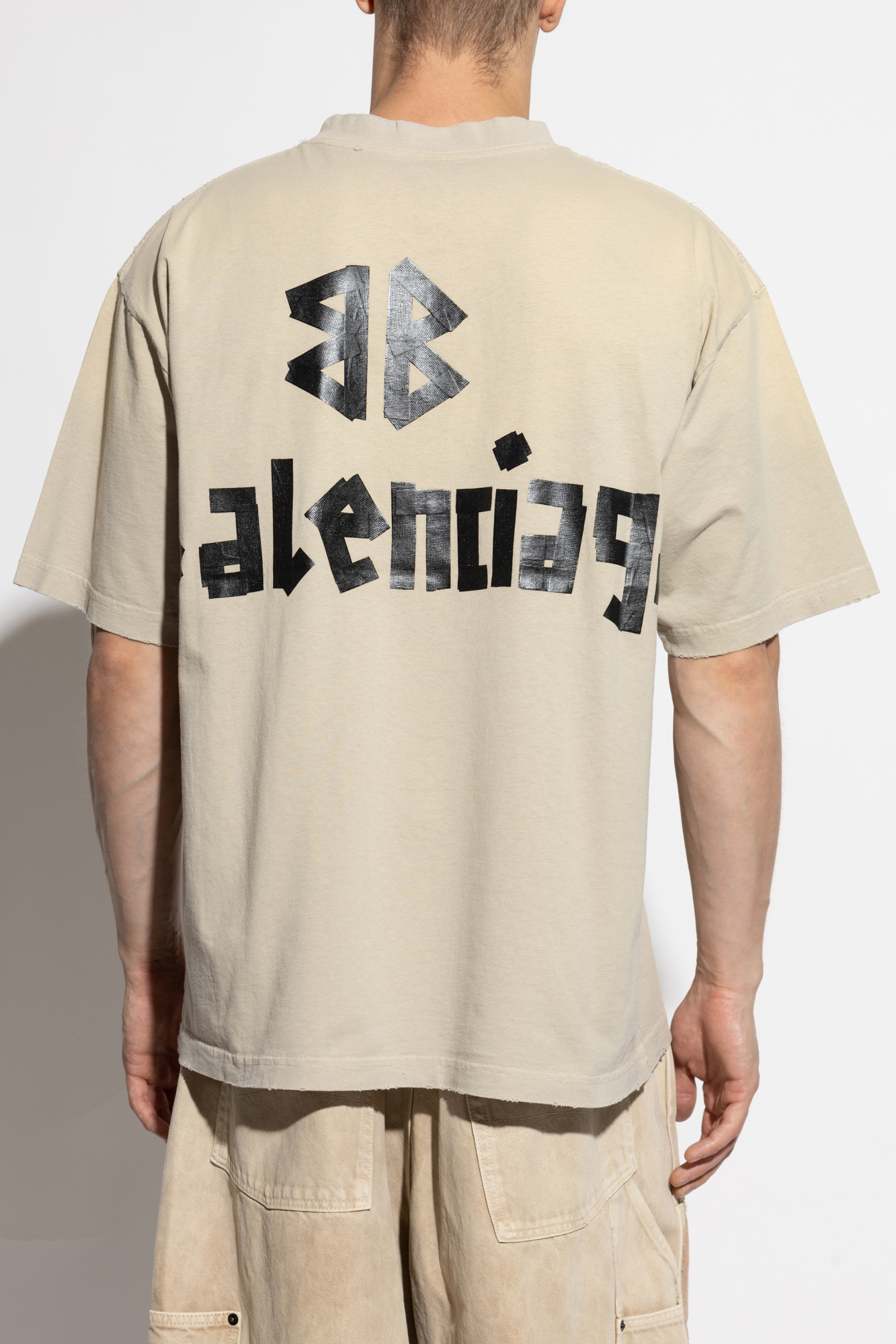 Beige T-shirt with a vintage effect Balenciaga - Vitkac AS